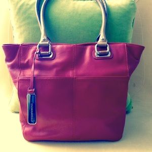 Tignanello Red Leather Tote